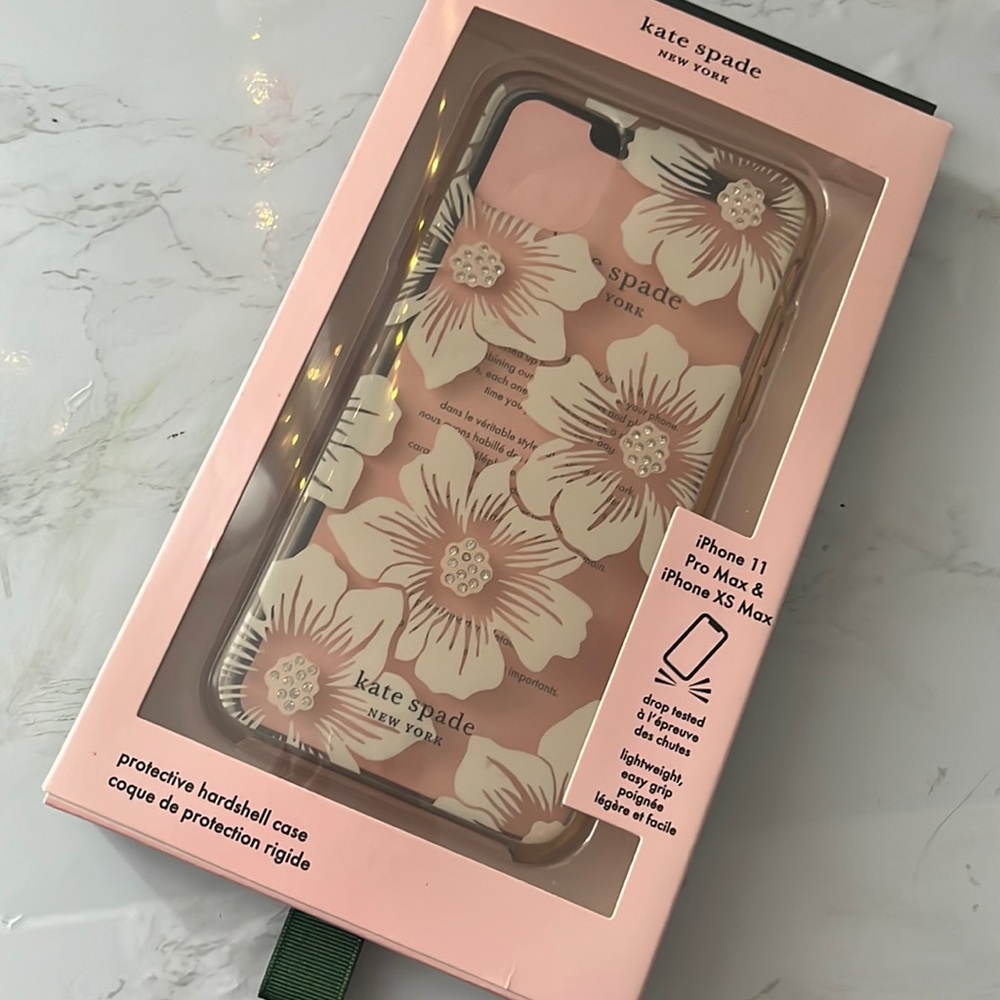 Kate Spade Hollyhock Clear Rhinestone Phone Case iPhone 11 Pro Max & XS Max